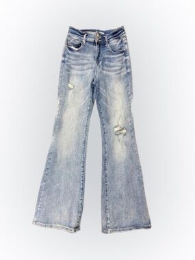 High-Rise Light Blue Flare Jeans for Women